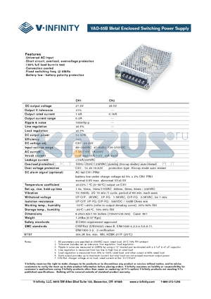 VAD-55B datasheet - Metal Enclosed Switching Power Supply