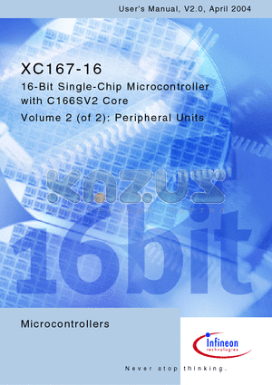XC167-16 datasheet - 16-Bit Single-Chip Microcontroller with C166SV2 Core Volume 2 (of 2): Peripheral Units