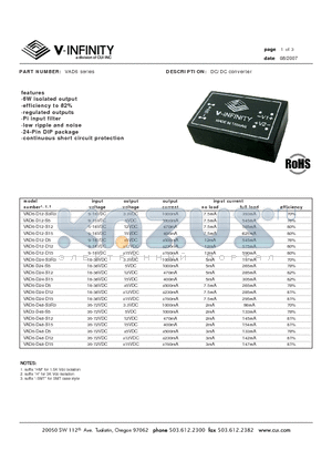 VAD6-D48-D5 datasheet - DC/DC converter