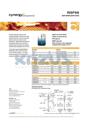 RSF66 datasheet - dual switch point series