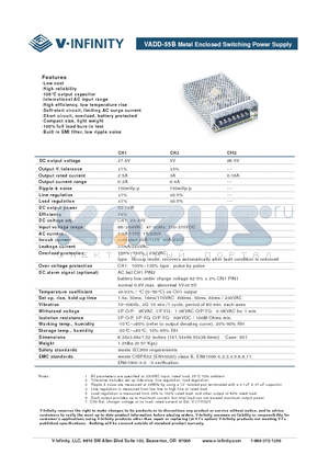 VADD-55B datasheet - Metal Enclosed Switching Power Supply