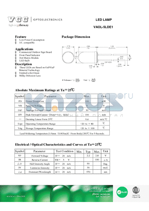 VAOL-5LDE1 datasheet - LED LAMP