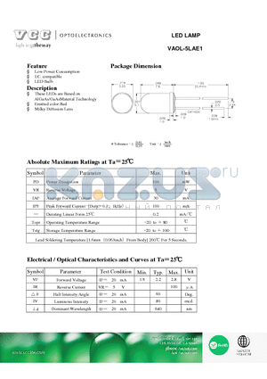 VAOL-5LAE1 datasheet - LED LAMP