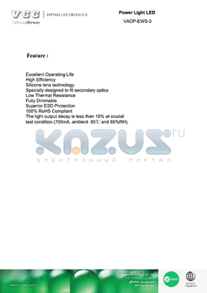 VAOP-EWS-3 datasheet - Power Light LED