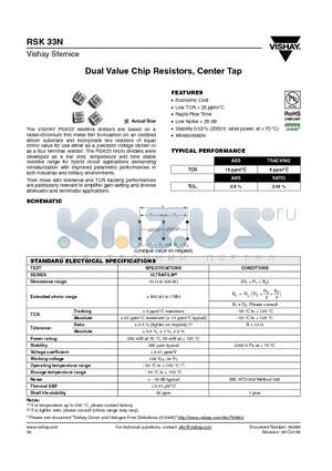 RSK33N datasheet - Dual Value Chip Resistors, Center Tap