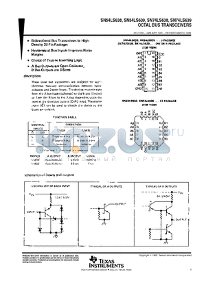 SN54LS638 datasheet - OCTAL BUS TRANSCEIVERS