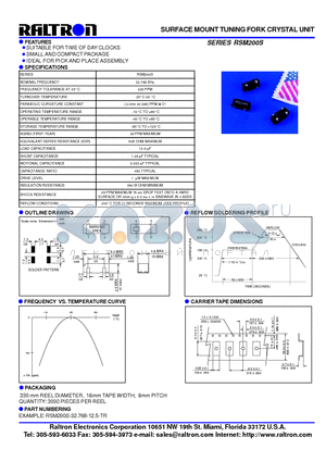 RSM200S datasheet - SURFACE MOUNT TUNING FORK CRYSTAL UNIT