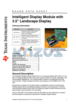 RDK-IDM-L35 datasheet - Intelligent Display Module with 3.5