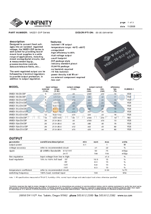 VASD1-DIP datasheet - dc-dc converter