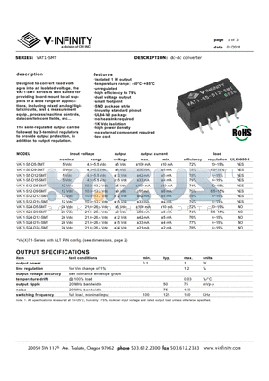 VAT1-S12-D12-SMT datasheet - dc-dc converter