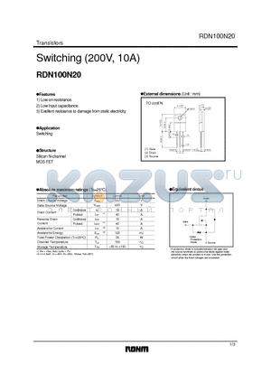 RDN100N20 datasheet - Switching (200V, 10A)
