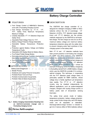 SS6781BCSTR datasheet - Battery Charge Controller