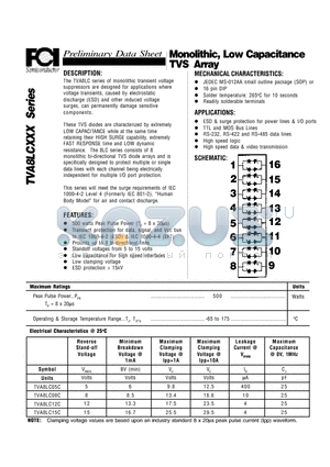 TVA8LC12C datasheet - Monolithic, Low Capacitance TVS Array