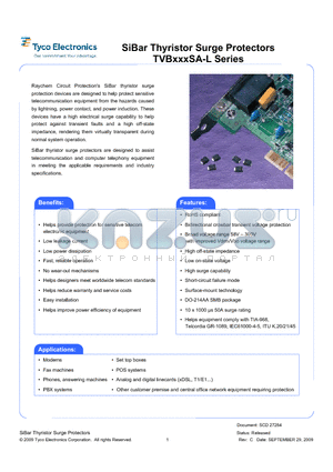 TVB200SA-L datasheet - SiBar Thyristor Surge Protectors