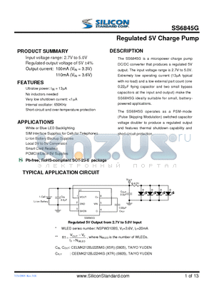 SS6845GGTR datasheet - Regulated 5V Charge Pump
