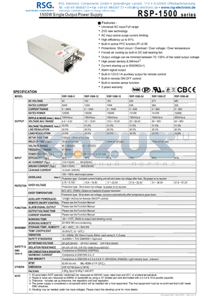 RSP-1500-24 datasheet - 1500W Single Output Power Supply