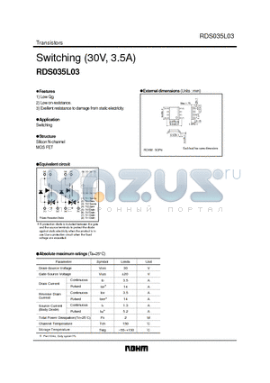 RDS035L03 datasheet - Switching (30V, 3.5A)