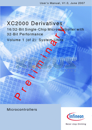 XC2000 datasheet - 16/32-Bit Single-Chip Microcontroller with 32-Bit Performance Volume 1 (of 2): Peripheral Units