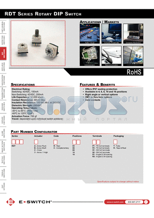 RDTAC04P2T datasheet - Rotary Dip Switch