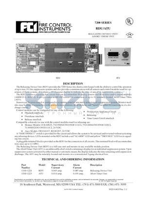 RDU datasheet - Releasing Device Unit/Abort Timer Unit