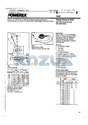 T6250130 datasheet - Phase Control SCR (250-400 Amperes 100-1200 Volts)