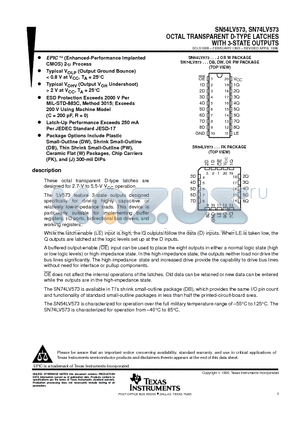 SN54LV573W datasheet - OCTAL TRANSPARENT D-TYPE LATCHES WITH 3-STATE OUTPUTS