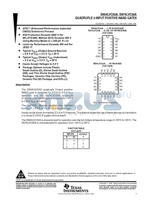 SN54LVC00AJ datasheet - QUADRUPLE 2-INPUT POSITIVE-NAND GATES