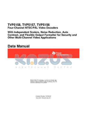 TVP5158PNPR datasheet - With Independent Scalers, Noise Reduction, Auto Contrast, and Flexible Output Formatter for Security and Other Multi-Channel Video Applications