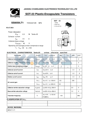 SS8050LT1 datasheet - TRANSISTOR NPN 