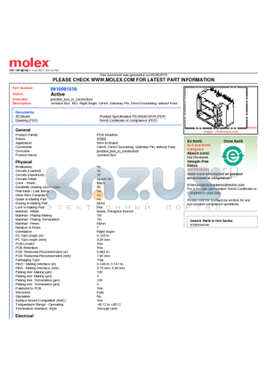 SD-91009-001 datasheet - Junction Box, ISO, Right Angle, Clinch, Gateway Pin, Direct Grounding, without Fuse
