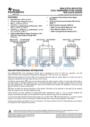 SN54LVC373A_10 datasheet - OCTAL TRANSPARENT D-TYPE LATCHES WITH 3-STATE OUTPUTS