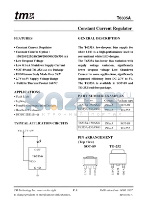 T6335A datasheet - Constant Current Regulator