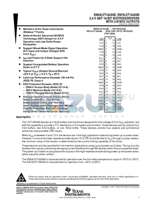 SN54LVT16244B datasheet - 3.3-V ABT 16-BIT BUFFERS/DRIVERS WITH 3-STATE OUTPUTS