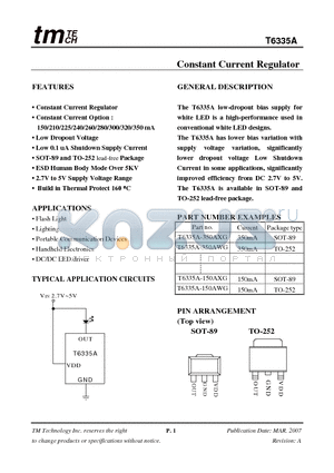 T6335A-280AWG datasheet - Constant Current Regulator
