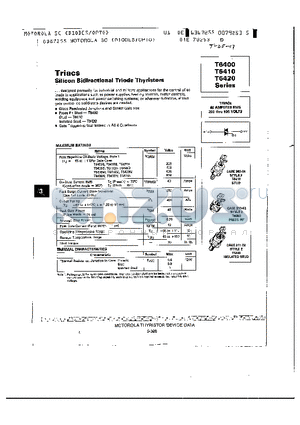 T6400 datasheet - TRIACS
