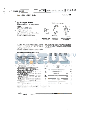 T6401M datasheet - 30-A SILICON TRIACS