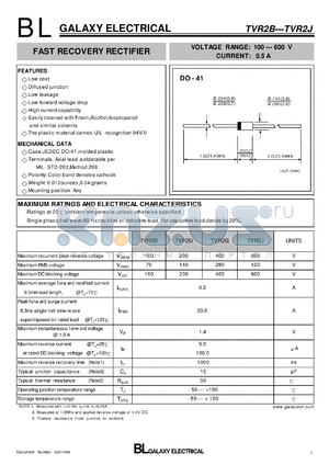 TVR2B datasheet - FAST RECOVERY RECTIFIER