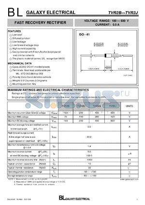 TVR2G datasheet - FAST RECOVERY RECTIFIER