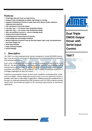 T6817_09 datasheet - Dual Triple DMOS Output Driver with Serial Input Control