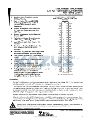 SN54LVTH16835 datasheet - 3.3-V ABT 18-BIT UNIVERSAL BUS DRIVERS WITH 3-STATE OUTPUTS