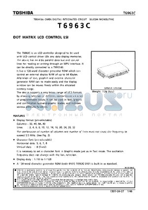 T6936C datasheet - DOT MATRIX LCD CONTROL LSI