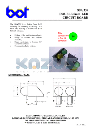 SSA339 datasheet - DOUBLE 5mm LED CIRCUIT BOARD