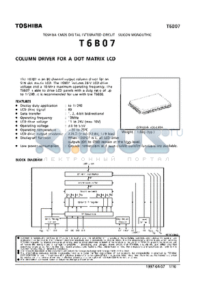 T6B07 datasheet - COLUMN DRIVER FOR A DOT MATRIX LCD