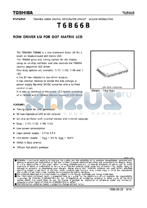 T6B66B datasheet - ROW DRIVER LSI FOR DOT MATRIX LCD