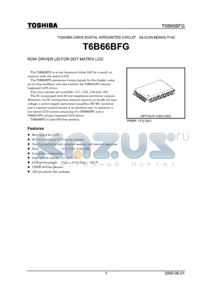 T6B66BFG datasheet - ROW DRIVER LSI FOR DOT MATRIX LCD