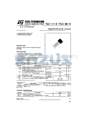 TLC221S datasheet - SENSITIVE GATE TRIACS