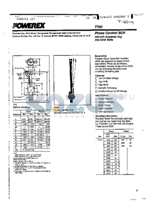 T7000435 datasheet - Phase Control SCR (250-350 Amperes 200-2200 Volts)