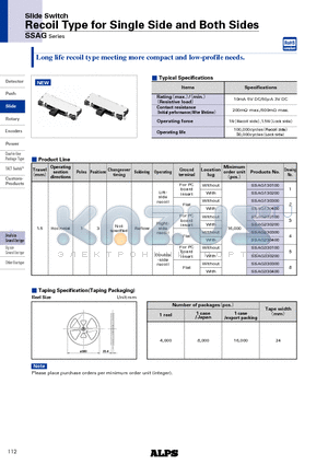 SSAG130300 datasheet - Recoil Type for Single Side and Both Sides