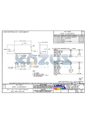 SSB-DL6028GC datasheet - 55mm x 29mm LCD, 5 MODULE BACKLIGHT, 565mm GREEN CLEAR LEDS