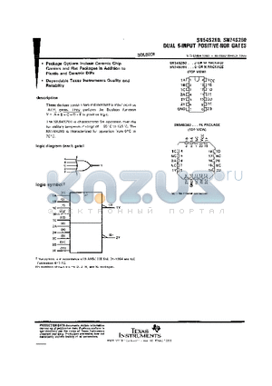 SN54S260FK datasheet - DUAL 5-INPUT POSITIVE-NOR GATES